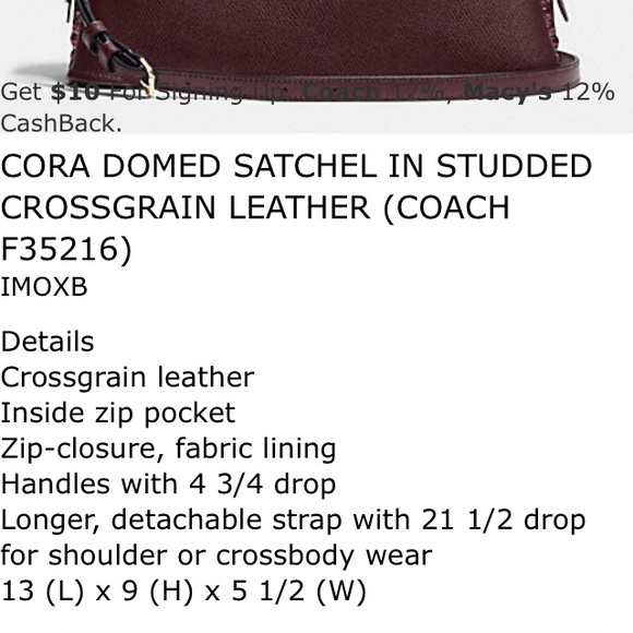 Coach studded dome satchel - Picture 2 of 8